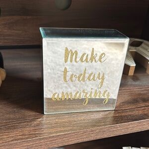 Inspirational Glass Block with Gold Text